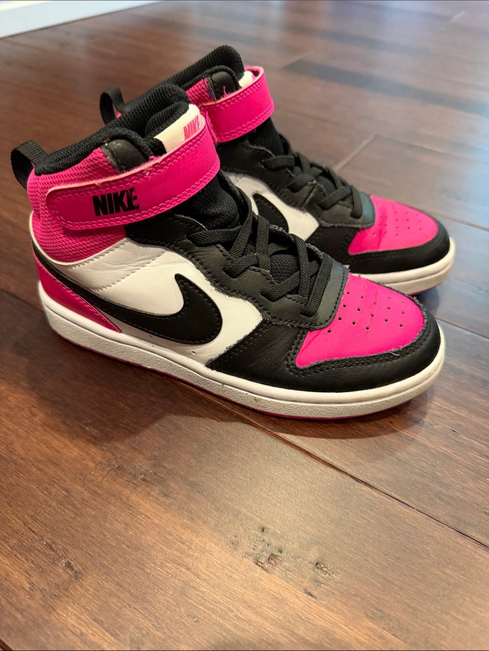 Nike Kids High-Top Sneakers — Pink, Black & White